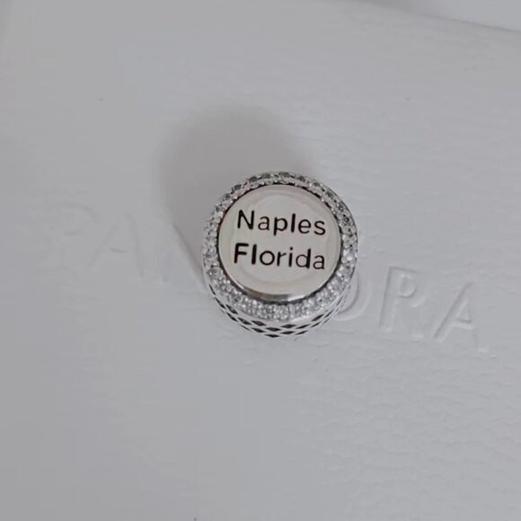 Pandora Naples Florida Travel Vacation Exclusive Bead Charm S925 Silver with box - Picture 6 of 7